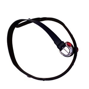 Vintage ESCADA 100% Leather Jeweled Belt - Handmade in Western Germany size 40